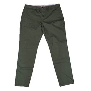 Perk Pants Men's 38/34 Slim Fit Stretch Chino Pockets Casual Trousers Green
